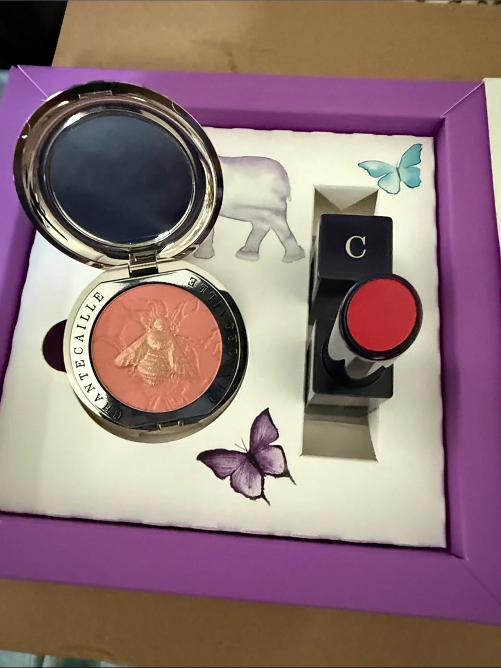 Chantecaille Wild Pairs, Blush in Emotion, Lip Veil in Impatiens